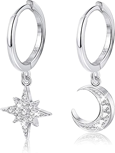 Adramata Ohrringe Silber 925 Damen Hypoallergen Creolen Hängend...