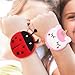 Toyvian Slap Bracelets for Kids: 2pcs Plush Coin Purse Ladybug Wallet Wristband Jungle Party Favors - Kids Toys Mini Unicorn Ladybug Stuffed Animals Small Coin Pouch