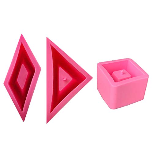 WT-DDJJK Suministros de jardinería, 3 Piezas Triángulo Rombo Cuadrado Silicona Maceta Molde...