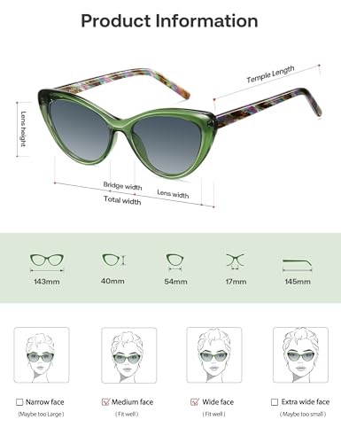 Image of SOJOS Acetate Cat Eye Sunglasses Women Handmade Polarized Retro Lightweight Fashion 90s Style UV400 Sunnies, Lola