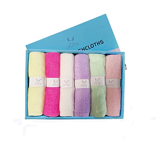 elves Baby Bamboo Rayon Washcloth, Soft Wash Cloth, Small Towels for Baby &amp; Newborn, Face Towel for Adults (Rainbow_Girl)