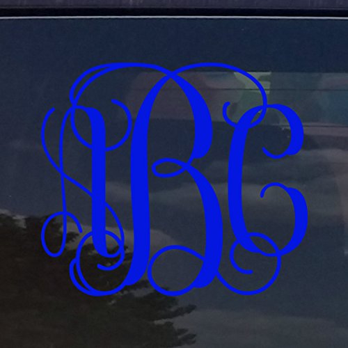 Custom Personalized Vine Monogram Initial Letter Sticker Decal Compatible With All Yeti Cups, Phone, Laptops, Tumblers, Car Windows, Boats, Notebooks (Many Sizes And Glitter Options Available) #TOP5