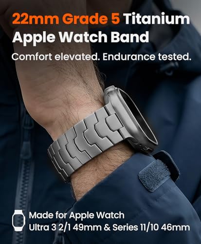 Image of AGIS02 Titanium Band for Apple Watch Ultra 3 /2 /1 Band 49mm & Series 11 /10 46mm, Grade 5 Titanium Ultra Watch Band for Men with DLC Coating, Durable and Lightweight iWatch Metal Strap