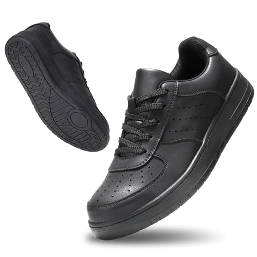 Furuian Steel Toe Shoes for Men Comfortable Safety Shoes Lace Up Work Shoes