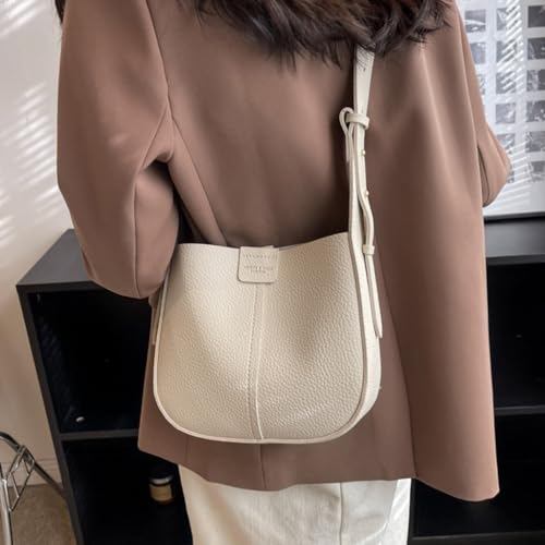 Shoulder Bag for Women Girl Large Capacity Solid Color Bucket Bags with Small Purse Crossbody Bag Versatile Fashion Bag4