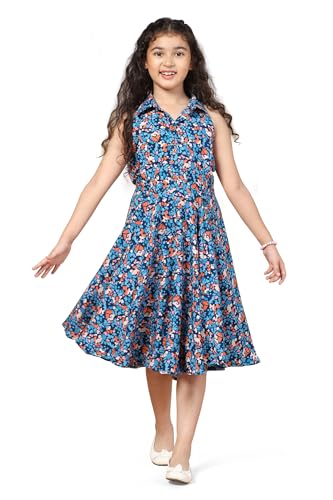 Image of Fashion Dream Girls Rayon Printed One-Piece Dress|Casual Dresses| Western Birthday Frock for Kids