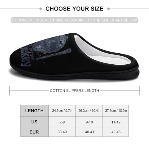 I Cant My Son Has Hockey Women's Cotton Slippers Indoor Outdoor Slip-on Warm House Shoes with Anti-Skid Rubber Sole2