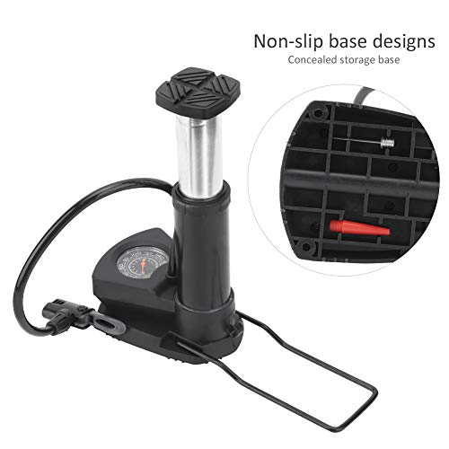 Insuflador de pedal de bicicleta, fácil de usar bomba de ar com pedal, acabamento requintado preto l