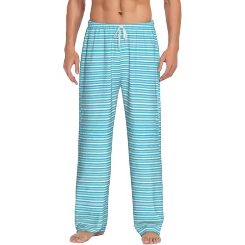 Pantalon de pyjama imprimé rayé grande taille confortable avec poches