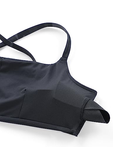 Image of CRZ YOGA D-DD Scoop Neck Bikini Tops | Removable Pads, Adjustable Spaghetti Straps, Swim, Bathing Suit Bra for Women