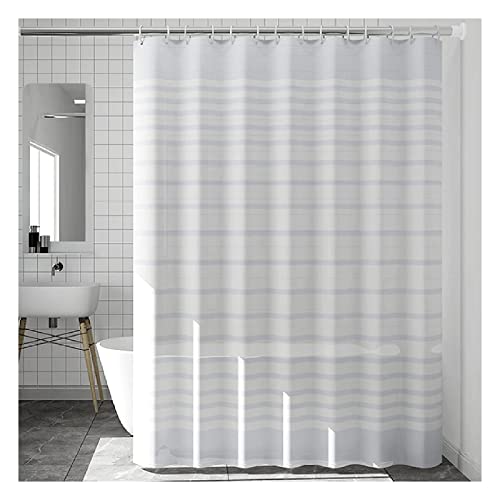 Rideau de douche durable à rayures géométriques avec tissu imperméable