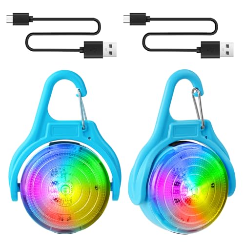 Ainiv 2 Stück LED Blinklicht Schulranzen Sicherheitslicht, 4 Blinkmodis USB Aufladbar Reflektoren Licht für Schulranzen, Sicherheitslicht Anhänger für Wandern Laufen Joggen Haustier Rucksack Kleidung