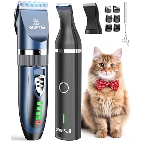 oneisall Cat Clippers and Paw Trimmer 3 in 1 Cat Grooming Kit