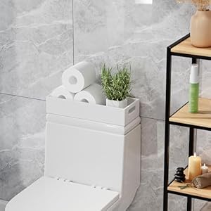VITVITI Bamboo Toilet Paper Holder Storage, Bamboo Tray for Bathroom with Handle, Toilet Tissue Holder Organizer Basket Container for Toilet Tank/Kitchen Counter, Natural, White VITVITI Bamboo Toilet Paper Holder Storage Bamboo Tray for Bathroom with Handle Toilet Tissue Holder Organizer Basket Container for Toilet TankKitchen Counter Natural White