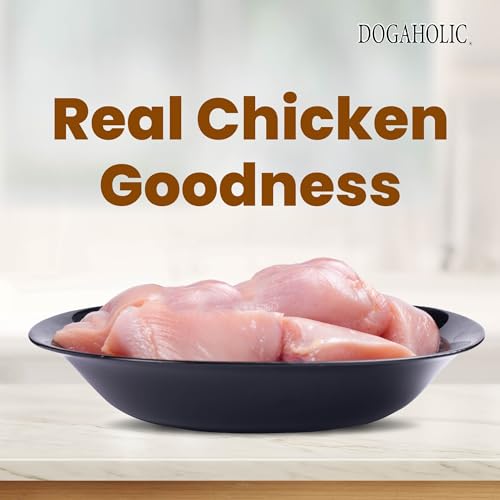Image of Rena Dogaholic BBQ Max Chicken Bacon Bone Dog Treats for All Breeds with Bacon-Barbecue Flavour, Protein-Rich, Low in Fat with Real Chicken, 130 gm