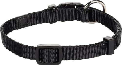 Flamingo Halsband Ziggi Schwarz – XS | 20-35 cm x 10 mm x 2 mm, Verstellbar, Mit Zugentlastung, Langlebig und Designvoll – Perfekt für Kleine Hunde!