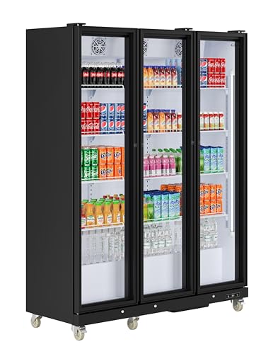 Image of KoolMore 71 in. Commercial 3 Fully Glass Door Merchandiser Refrigerator, 46 Cu. Ft. ETL Listed in Black (KM-MDR-3FGD)