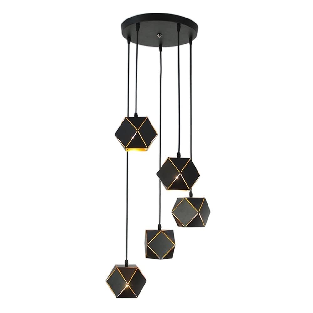 Chandelier fer blanc suspension design pour décoration de restaurant bar et salon