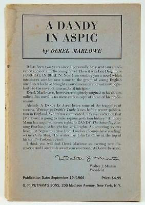 Derek Marlowe / A Dandy in Aspic First Edition ... B08MPTCK4W Book Cover