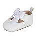 LACOFIA Ballerine Bébé Chaussure Premier Pas pour Bébé Fille Chaussures de Baptême Bowknot Antidérapant Blanc 12-18 Mois