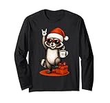 Photo Gallery cute raccoon christmas funny racoon maglia a manica Photo Gallery cute raccoon christmas funny racoon maglia a manica