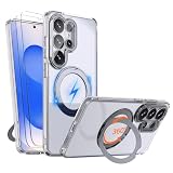 HCXLYP Galaxy S26 Ultra ケース MagSafe対応 リングスタンド 360°回転 N52マグネット クリア