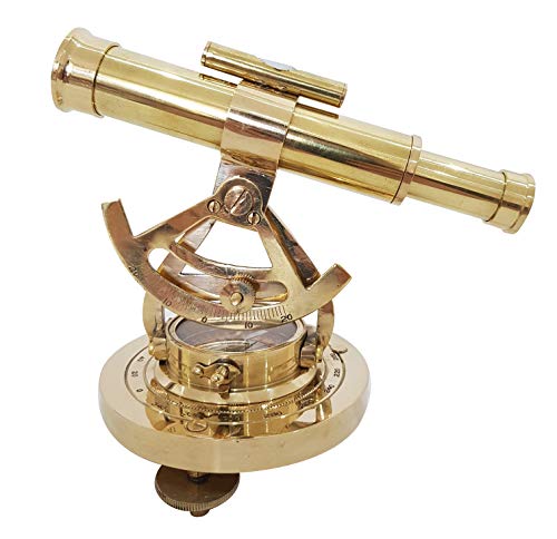 Beautiful Look Maritime Collectible Alidade Compass Shiny Brass Finish Nautical Marine Instrument Vintage Navigation Tool for Decor and Gift