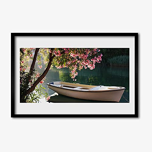 Affiche encadrée 60x40 cm Tulup avec cadre en MDF paysage de bateau décoration murale