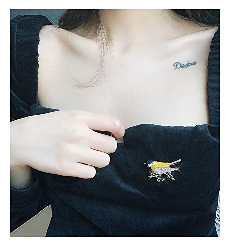Flzaitian Cute Swallow Birds Brooches Pin For Women Girls Jewelry Men Women's For Suit Scarf Dress Pin (Yellow) #TOP1