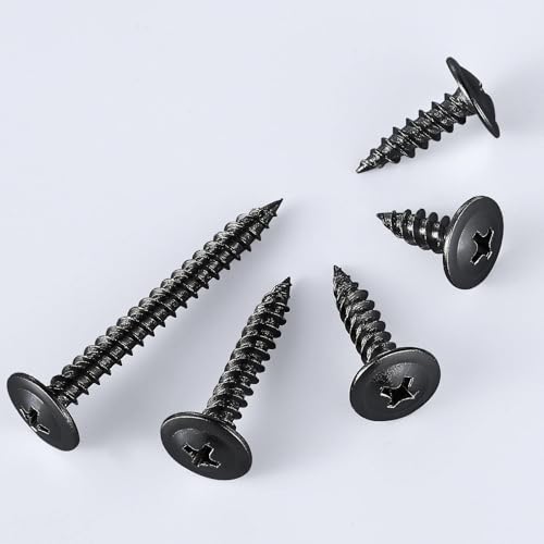 Image of Wensilon(400 pcs)#6x3 /4 inch Phillips Truss Head Wood Screws Black Galvanizing Quick Metal Self Tapping.