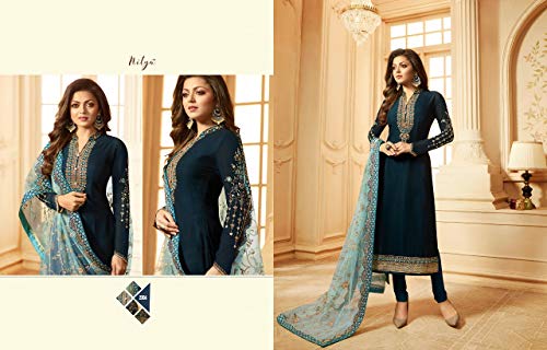 Image of Delisa Indian Pakistani traditional Ethnic Eid Party Plus Size salwar kameez suit ready to wear Dress For womens-2208