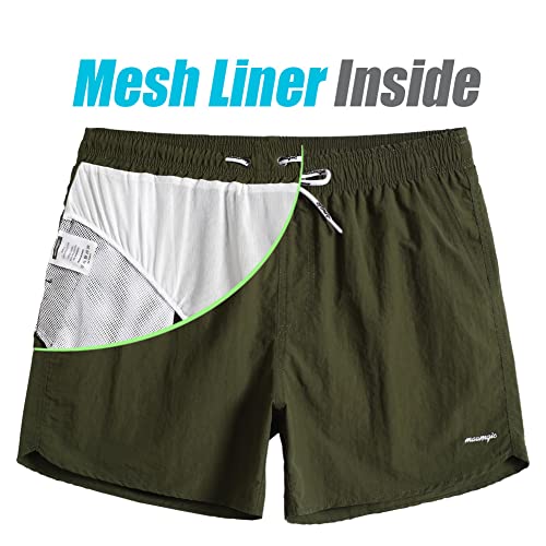 Image of maamgic Mens Swim Trunks 5 inch with Mesh Lining Quick Dry Bathing Suits for Men Swim Shorts Swimwear