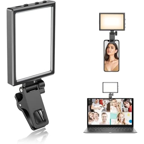 Eicaus Rechargeable Selfie Light with Clip and Adapter for Phone＆Camera-Perfect for TikTok, Selfie, Video Conference-Compatible with iPhone,Android,iPad,Laptop-Portable LED Light for Photos and Videos Cover
