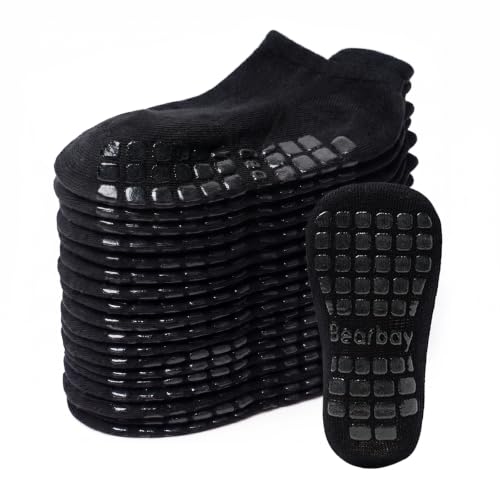 Bearbay Non-Slip Baby Cotton Ankle Socks with Grippers...