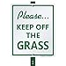SmartSign Aluminum Sign, Legend "Please... Keep Off the Grass", 12" high x 9" wide sign plus 3' tall stake, Green on White