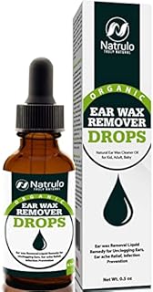 Organic Ear Wax Remover Drops for Clogged Ears – Natural Ear Wax Cleaner Oil for Kid, Adult, Baby – Earwax Removal Liquid Remedy for Unclogging Ears, Earache Relief, Infection Prevention (Made in USA)