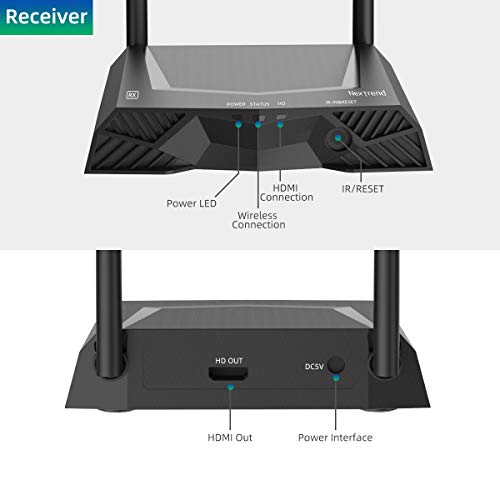 HDMI Wireless Transmitter and Receiver, Nextrend 660ft /200m HDMI Wireless Extender with Dual Antenna Support 1080P FHD with IR Transmission from TV, Computer, PS4, PC, Projector - Thumbnail 5