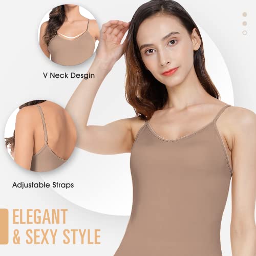 Image of MANCYFIT Long Slips for Under Dresses Full Length Adjustable Spaghetti Strap Nightgown