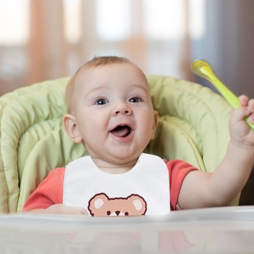 ALAHUGYEF Baby Lätzchen zum Bemalen,12 Stück Babylätzchen Weiß zum Bemalen, Baumwolle Wasserdicht Weiße Lätzchen, Geschenk für Babyshower Party, für Mädchen/Junge