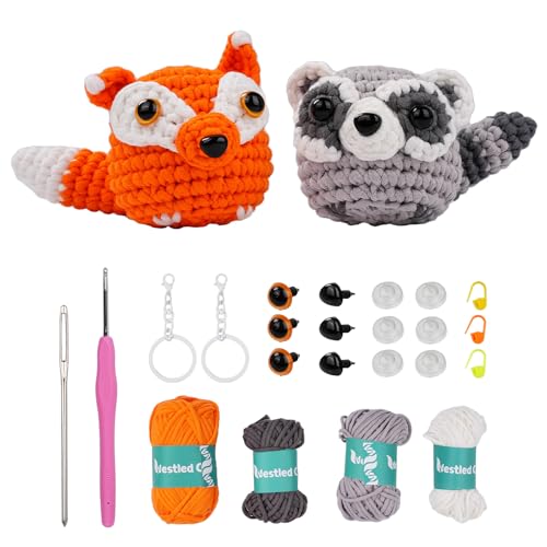 Recopilación de Ganchillos - los más vendidos. 41 Eatbuy Kit de ganchillo para principiantes, 2 unidades, Amigurumi de animales de ganchillo con tutoriales de video paso a paso, paquete de inicio de tejer para adultos y...