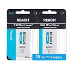 REACH Waxed Dental Floss, Unflavored, 3.6X More Value, Plaque Remover for Teeth, Shred Resistant, Floss Slides Smoothly, Easy to Use, Waxed, Oral Care, PFAS Free, for Adults & Kids, 2 Pack, 200 yd