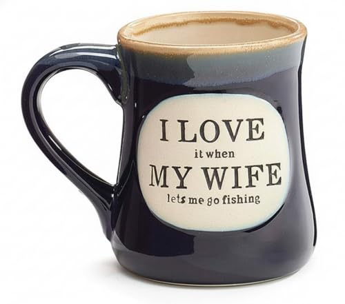 burton+BURTON Funny Fishing 18oz Coffee Mug – I Love It When My Wife Lets Me Go Fishing Go Fishing Gift for Husband with Gift Box