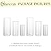 Glasseam Ribbed Glass Candle Holder, Cylinder Candle Holders for Pillar Candles, Clear Hurricane Candle Holder Set of 6, Decorative Floating Candle Vases for Centerpieces Wedding Table Decorations