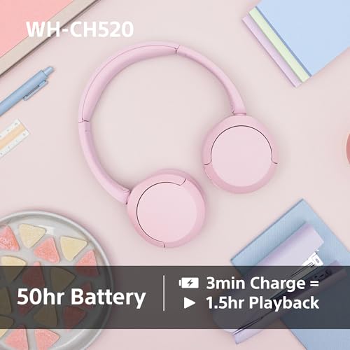 Sony WH-CH520 Wireless Bluetooth On-Ear Headphones, Sound, Lightweight Design, Up to 50hr Battery Life, Quick Charge, EQ, Clear Call Quality, iOS & Android - Yellow - Image 6