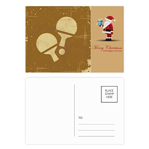 Cartes postales tennis de table Père Noël en lot de 20 pour correspondance de fin d'année