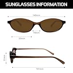 Retro Oval Sunglasses for Women Chic Cat Eye 90s Sunnies Lightweight Narrow Shades Trendy UV protection Sun Glasses - Image 4