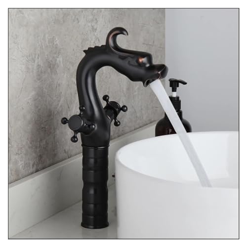 Robinet de salle de bain en laiton antique noir pour vasque rétro