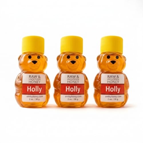 Smiley Honey Bear Botella Pack de 3 Miel cruda sin filtrar 2oz miniatura 1