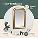 Hamilton Hills Thick Rounded Top Gold Rich Framed Wall Mirror 36" x...
