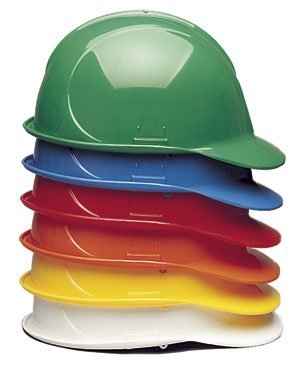 Sellstrom 69530 6 Point Ratchet Suspension Slotted Hard Hat, Red
